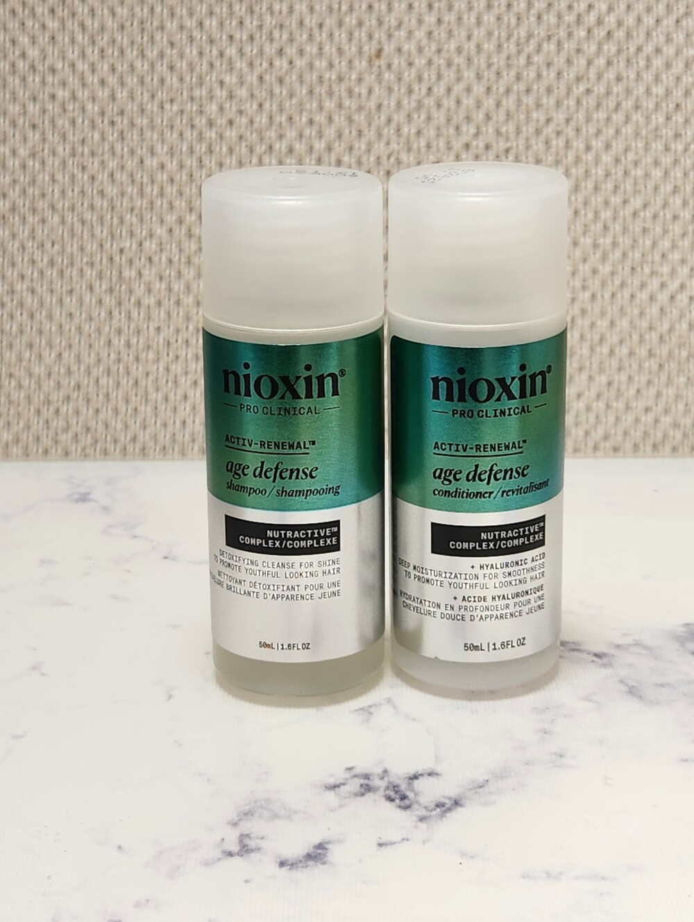 Nioxin Activ Renewal Age Defense Shampoo 1.6 Oz & Conditioner 1.6 Travel Size
